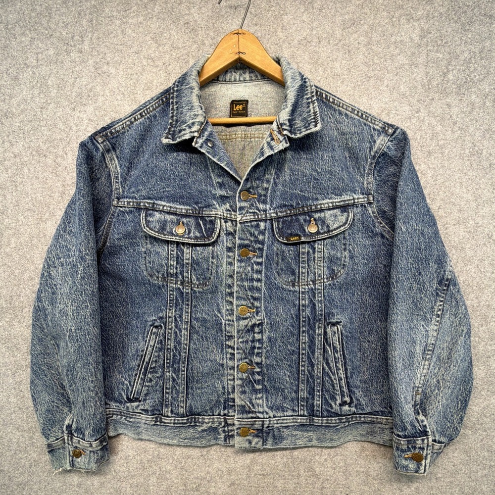 Vintage Lee Denim Jacket Mens XL Blue PATD 153438 Trucker Riders 101 J